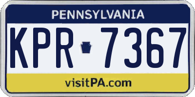 PA license plate KPR7367