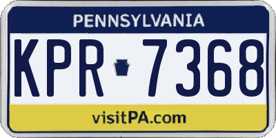 PA license plate KPR7368