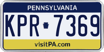 PA license plate KPR7369