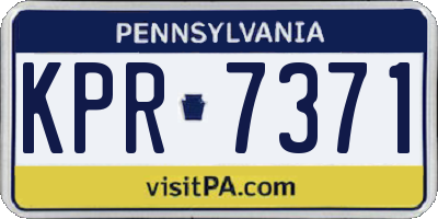 PA license plate KPR7371