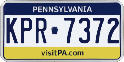 PA license plate KPR7372