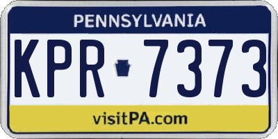 PA license plate KPR7373