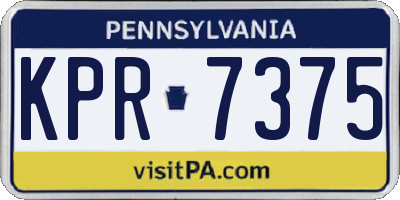 PA license plate KPR7375