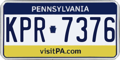 PA license plate KPR7376