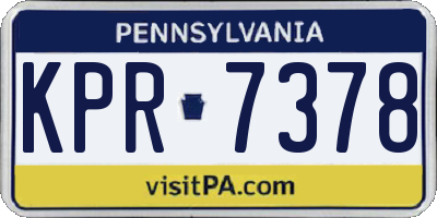 PA license plate KPR7378