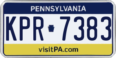 PA license plate KPR7383