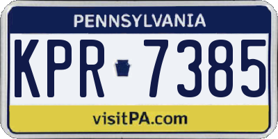 PA license plate KPR7385