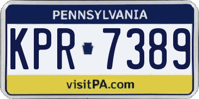 PA license plate KPR7389