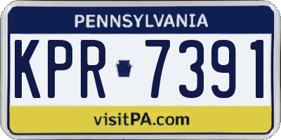 PA license plate KPR7391