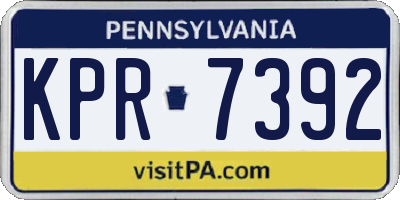 PA license plate KPR7392