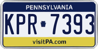 PA license plate KPR7393