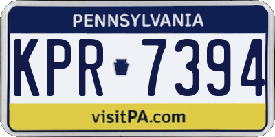 PA license plate KPR7394