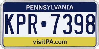 PA license plate KPR7398
