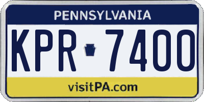PA license plate KPR7400