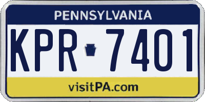 PA license plate KPR7401