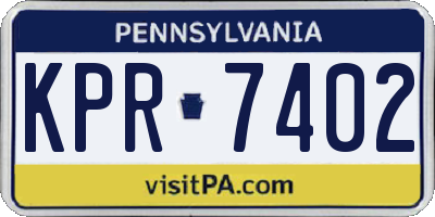 PA license plate KPR7402
