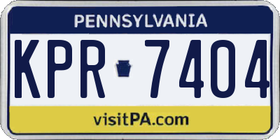 PA license plate KPR7404