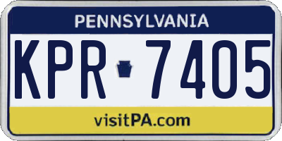 PA license plate KPR7405