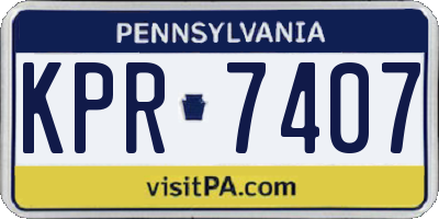 PA license plate KPR7407