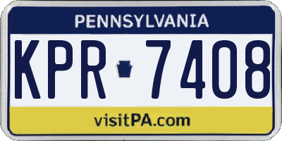 PA license plate KPR7408