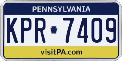 PA license plate KPR7409