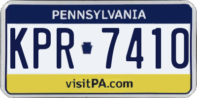 PA license plate KPR7410