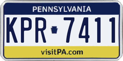 PA license plate KPR7411