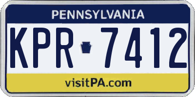 PA license plate KPR7412