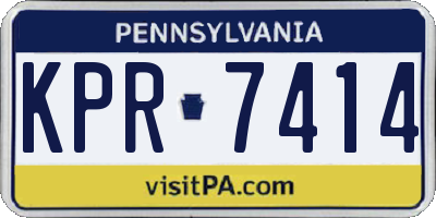 PA license plate KPR7414