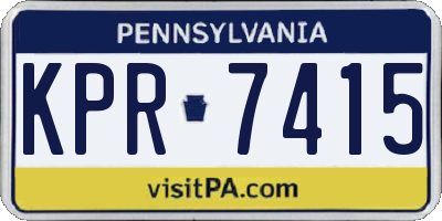 PA license plate KPR7415