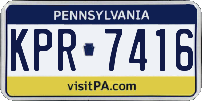 PA license plate KPR7416
