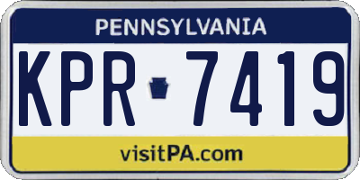 PA license plate KPR7419