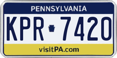 PA license plate KPR7420