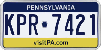 PA license plate KPR7421