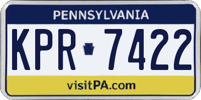 PA license plate KPR7422