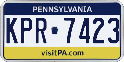 PA license plate KPR7423