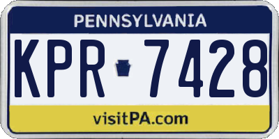PA license plate KPR7428