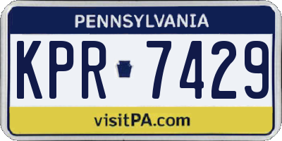 PA license plate KPR7429
