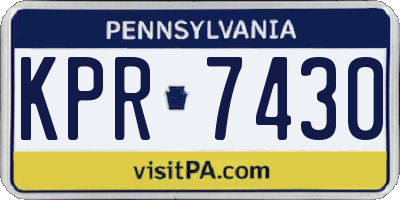 PA license plate KPR7430