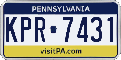 PA license plate KPR7431