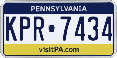 PA license plate KPR7434