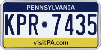 PA license plate KPR7435