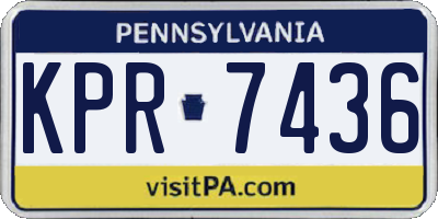 PA license plate KPR7436