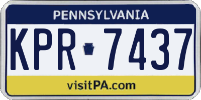 PA license plate KPR7437