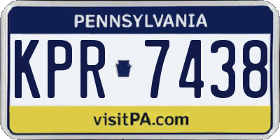 PA license plate KPR7438