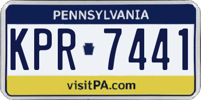 PA license plate KPR7441