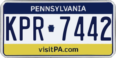 PA license plate KPR7442