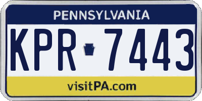 PA license plate KPR7443