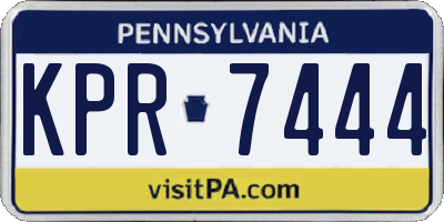 PA license plate KPR7444