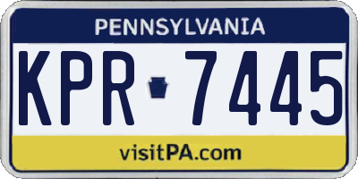PA license plate KPR7445